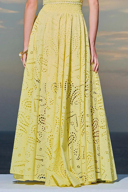 Amora™ Completo Palazzo Vita Alta & Crop Top in Pizzo