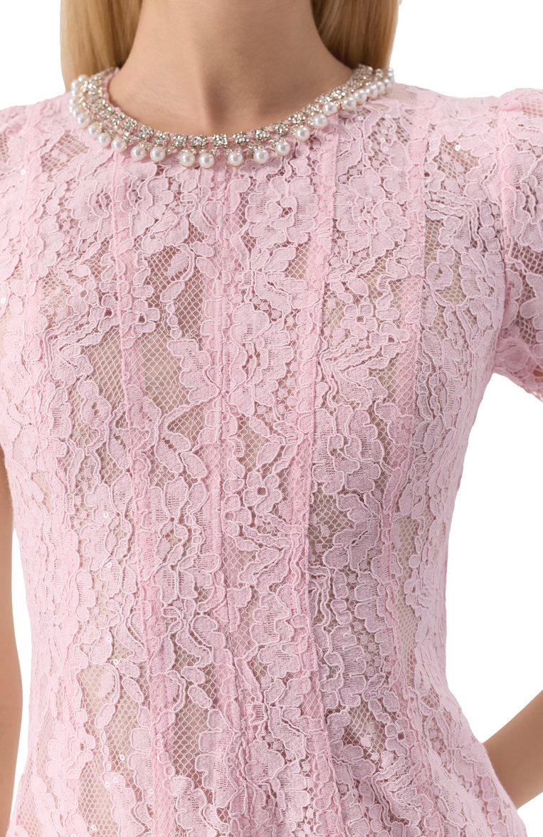 Amora™ Abito Midi in Pizzo Blush Grace – Eleganza Rosa Cipria