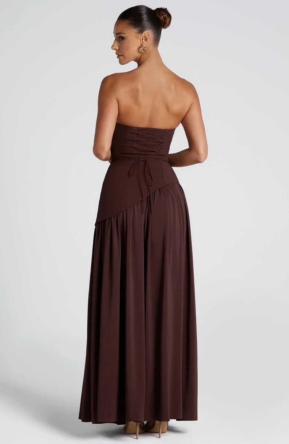Amora™ Abito Maxi Strapless con Dettaglio Spacco